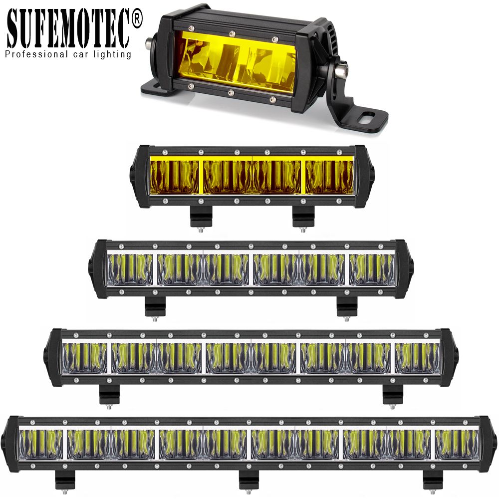 8/14/20/26 inch Single Row Slim LED Work Light Bar Off road For Truck Fog Lamp