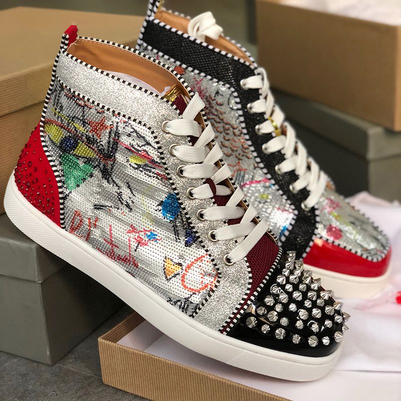 Acquistare Spikes Sneakers In Pelle Scarpe Con Fondo Rosso Scarpe Firmate  Scarpe Da Ginnastica Casual In Pelle Uomo E Donna Pik Pik Sneakers Con  Borchie Taglia 13 Economico | Consegna Veloce E