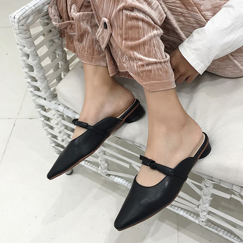 low closed toe heels