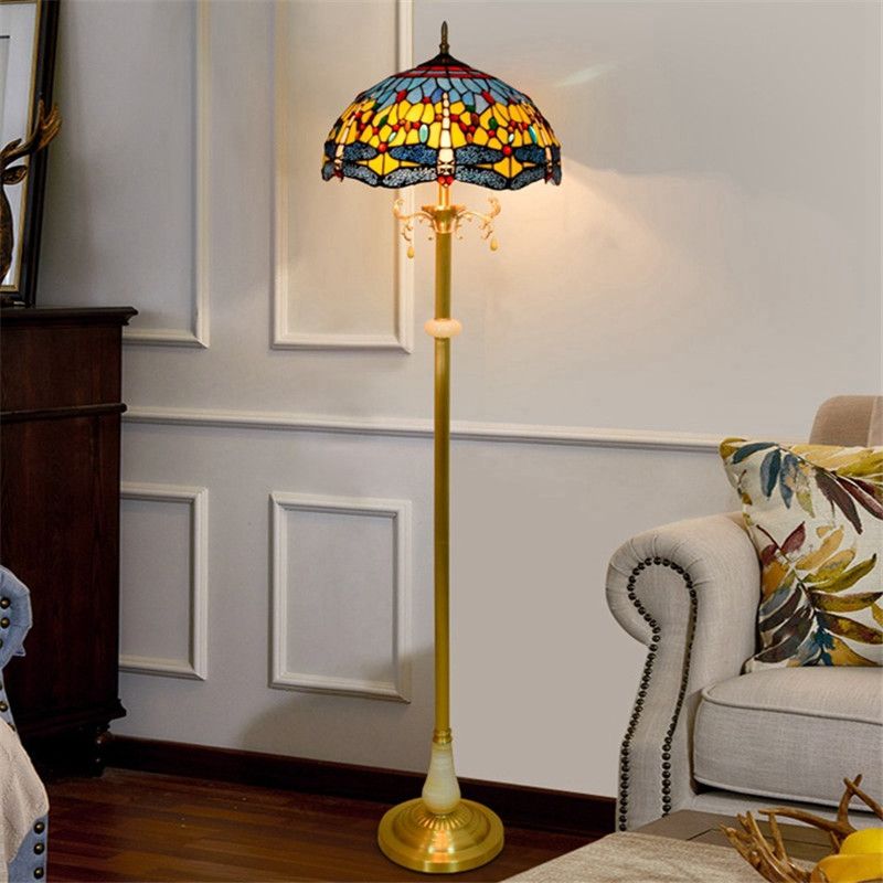 Best Blue Dragonfly Antique, Stained Glass Dragonfly Floor Lamp