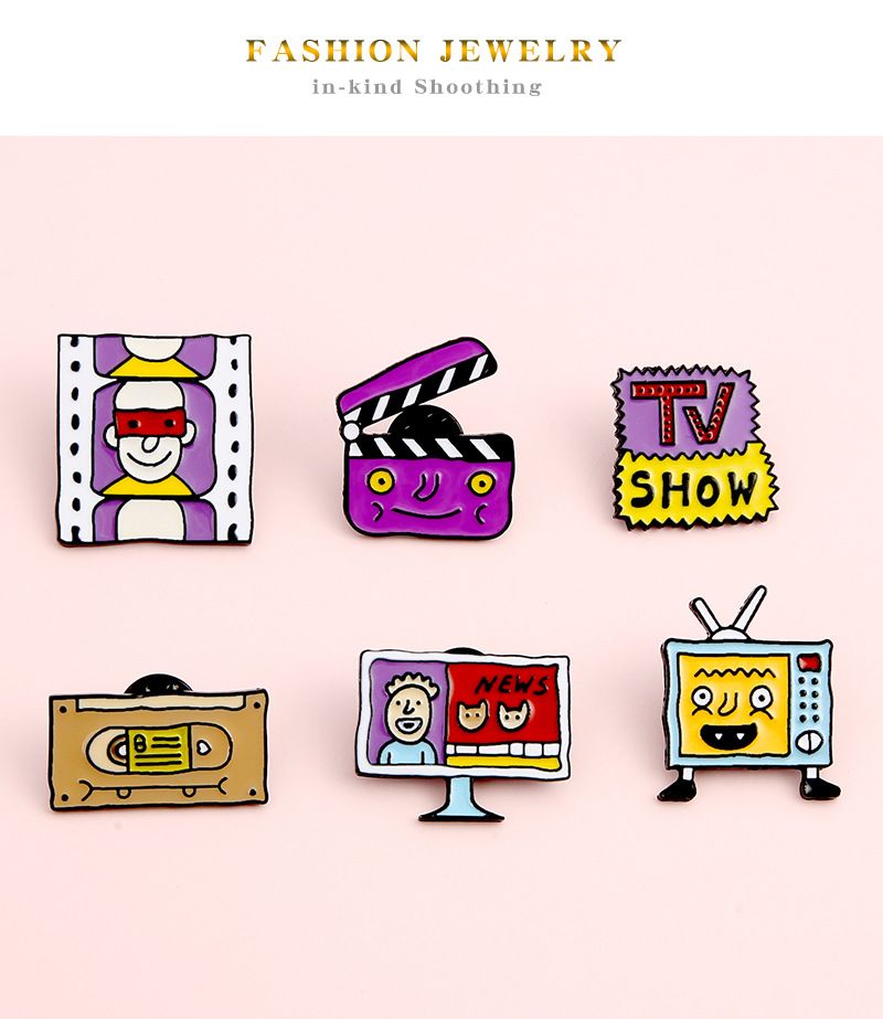 Estilo de dibujos animados de televisión de cintas de vídeo creativo de TV de pantalla Broche Estilo de dibujos animados de televisión de cintas de vídeo creativo de TV de pantalla Broche