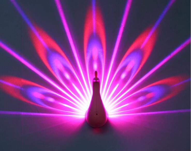 H7 Led Sieben Farben Fernbedienung Pfau Projektion Wandlampe