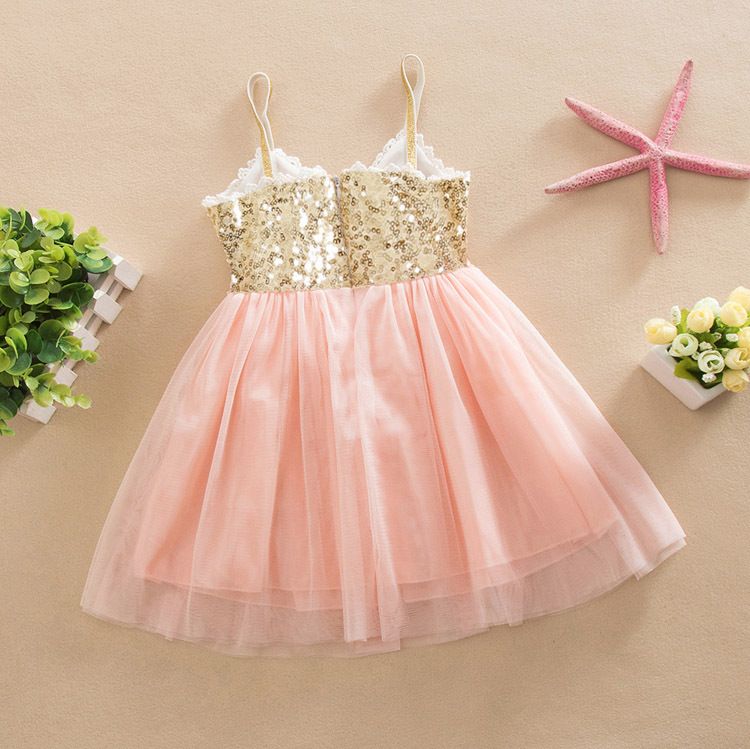 Cute Toddler Kid Baby Girl Sleeveless Sequin Dot Tulle Tutu Party Dress Clothes