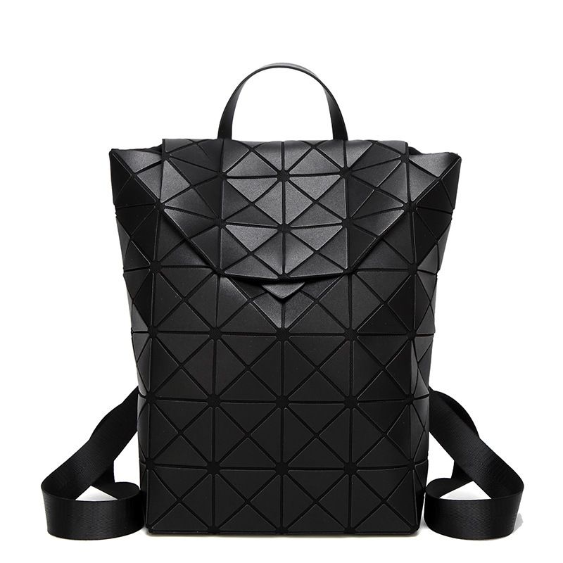black geometric backpack