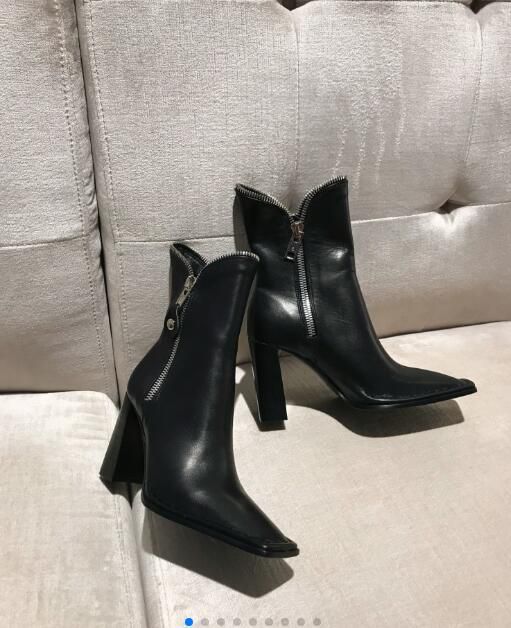square toe chunky heel boots