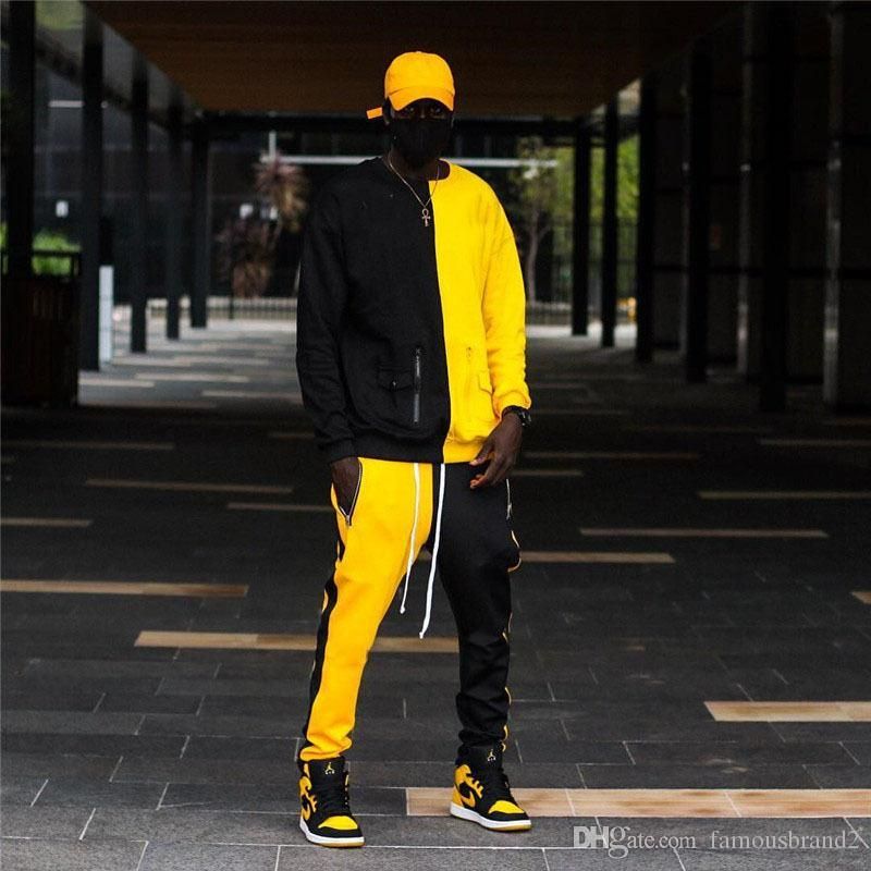 Acquistare Mens Hip Hop Designer Tute Contrasto Di Colore Con Pannelli  Maniche Lunghe Uomo 2 Pezzi Imposta Street Style Abbigliamento Uomo  Economico | Consegna Veloce E Qualità | It.Dhgate