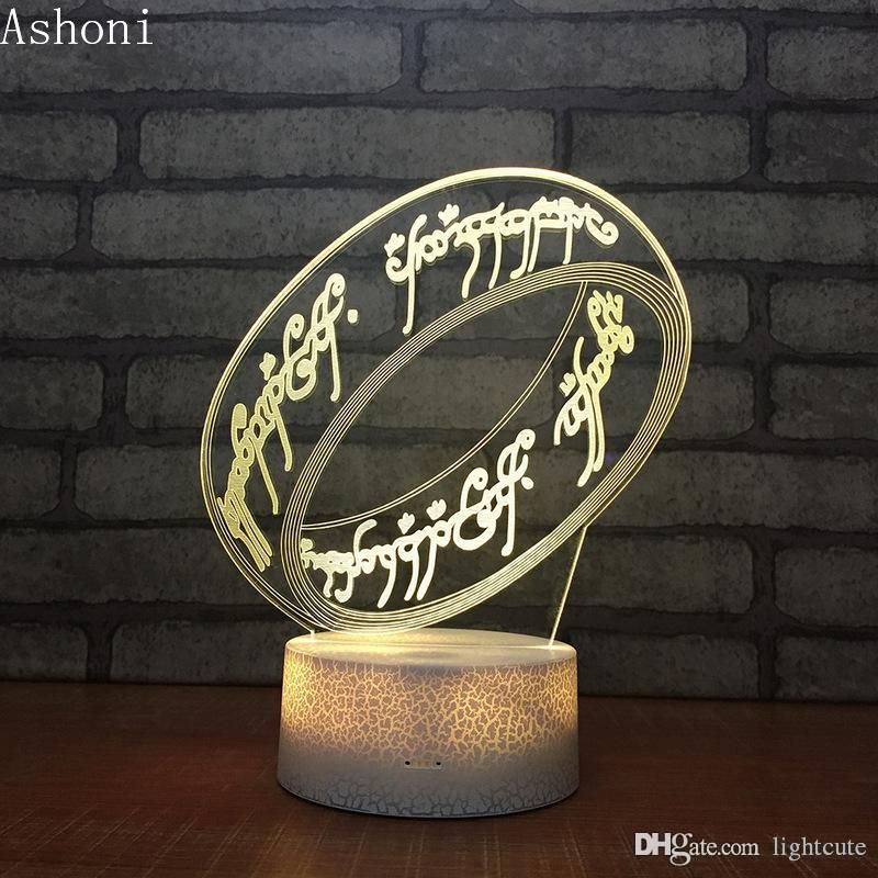 2020 Remote The Lord Of The Rings 3d Ring Shape Acrylic Led Night Light Table Lamp Decorative Light Christmas Gift From Lightcute 17 98 Dhgate Com