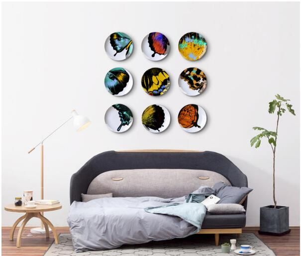 2020 Butterfly Abstract Ceramic Decoration Hanging Plate Wall