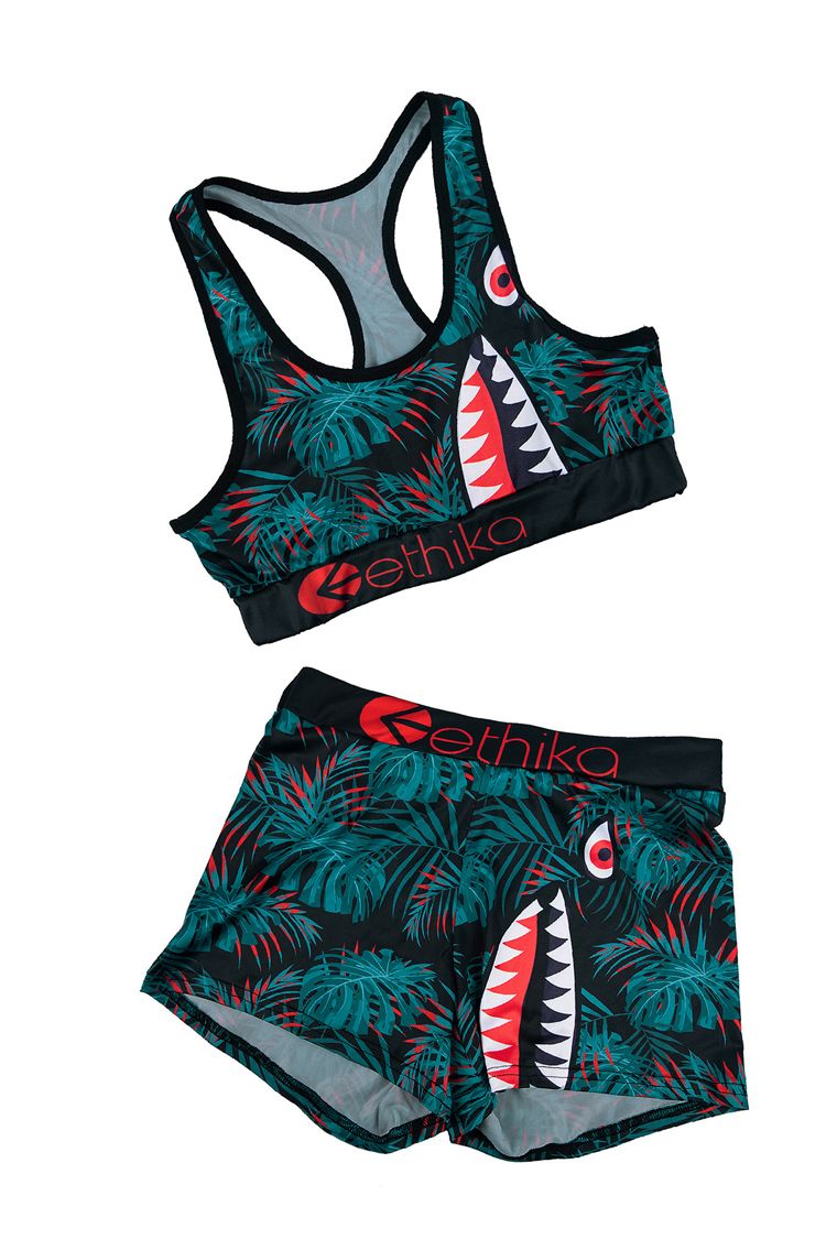 Wholesale Size S 2XL Women Ethika Underwear Swimwear Bra +Shorts Tracksuit Shark Camo Flower Bikini Set By Under $8.63 |