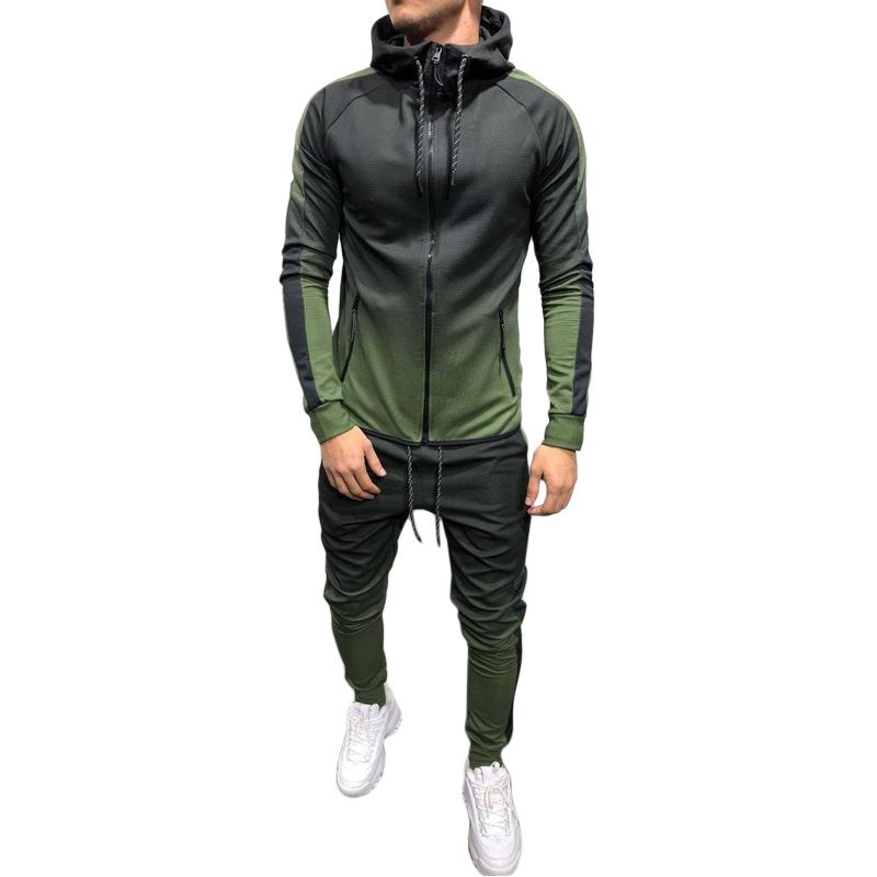 Moda-hombres 2019 Ropa deportiva piezas Sport Jogging Running Set Ropa deportiva capucha
