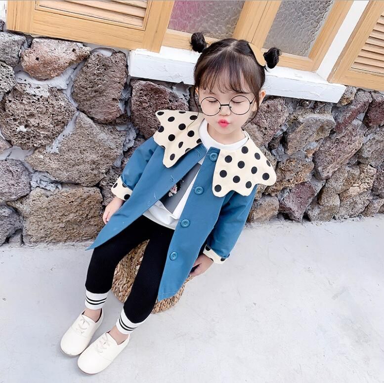 Acquistare Vestito Da Bambina A Pois 2019 Nuova Moda Autunnale Collare  Grande In Cotone Manica Lunga Abbigliamento Da Bambina 1 7 Anni Economico |  Consegna Veloce E Qualità | It.Dhgate