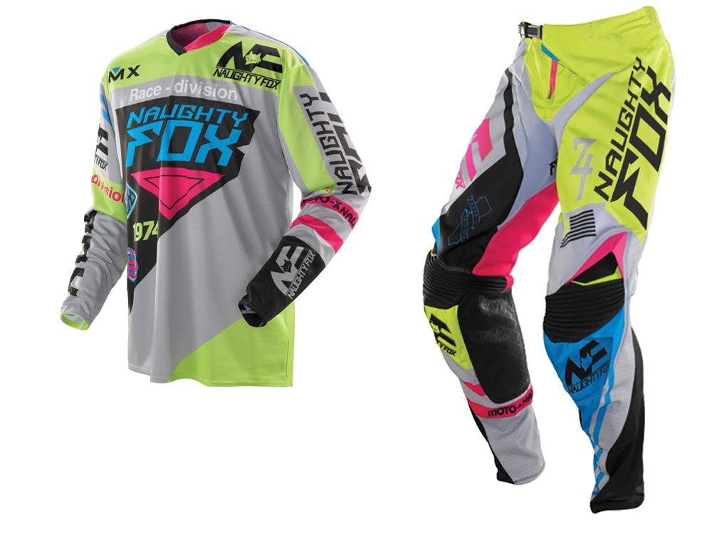 NAUGHTY Fox 360 MX Gear Set Motocross ATV Dirt Bike Off Road Race Gear Pant. Jersey Combo Verde / Gris De € | DHgate