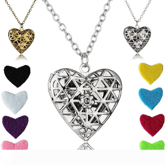 Aromatherapy Diffuser Necklace Hollow Oval-shape Lockets Pendant Necklace AU