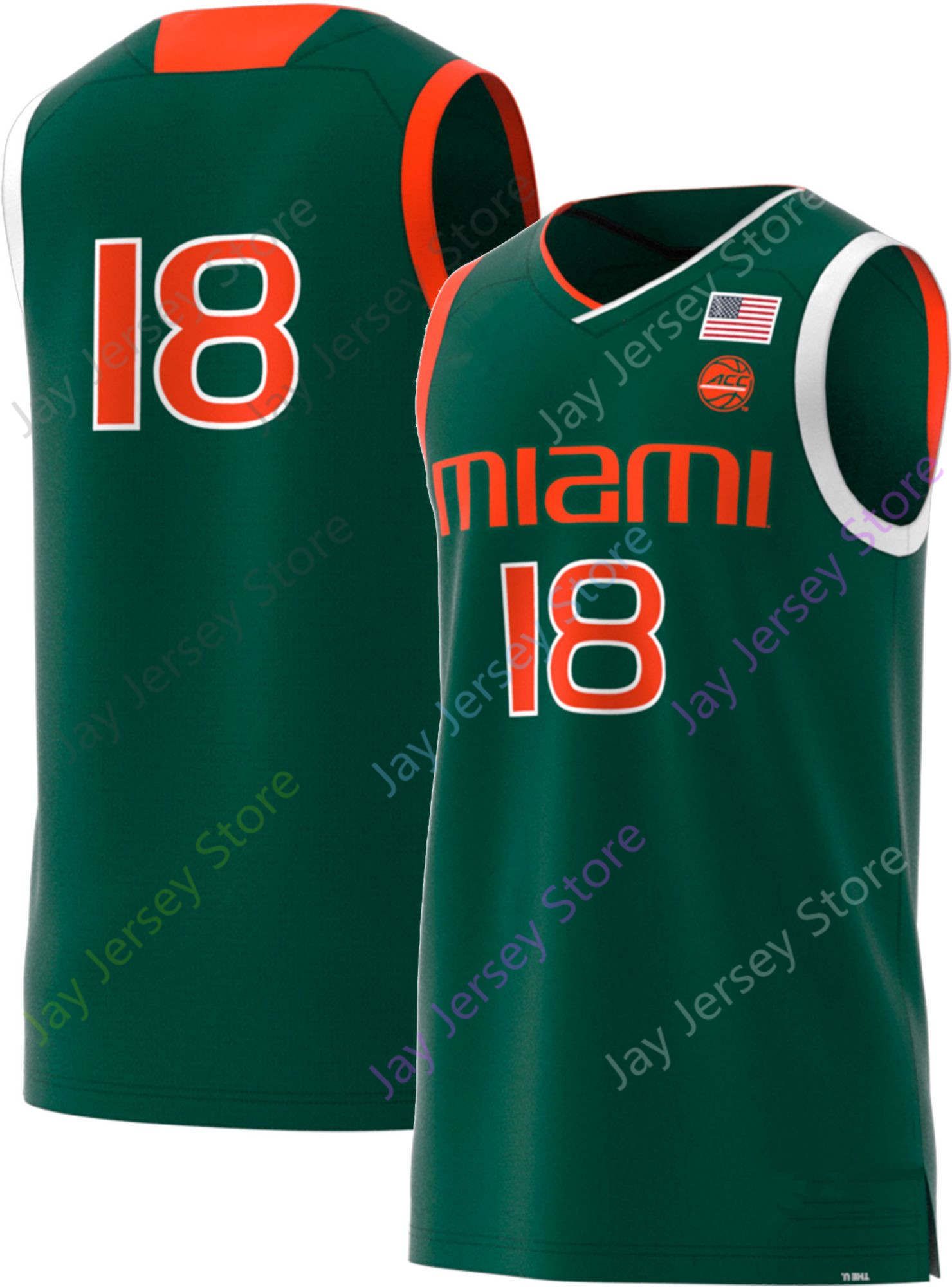 Coe1 2023 Final Four 4 Jersey Miami Hurricanes Basketball NCAA College