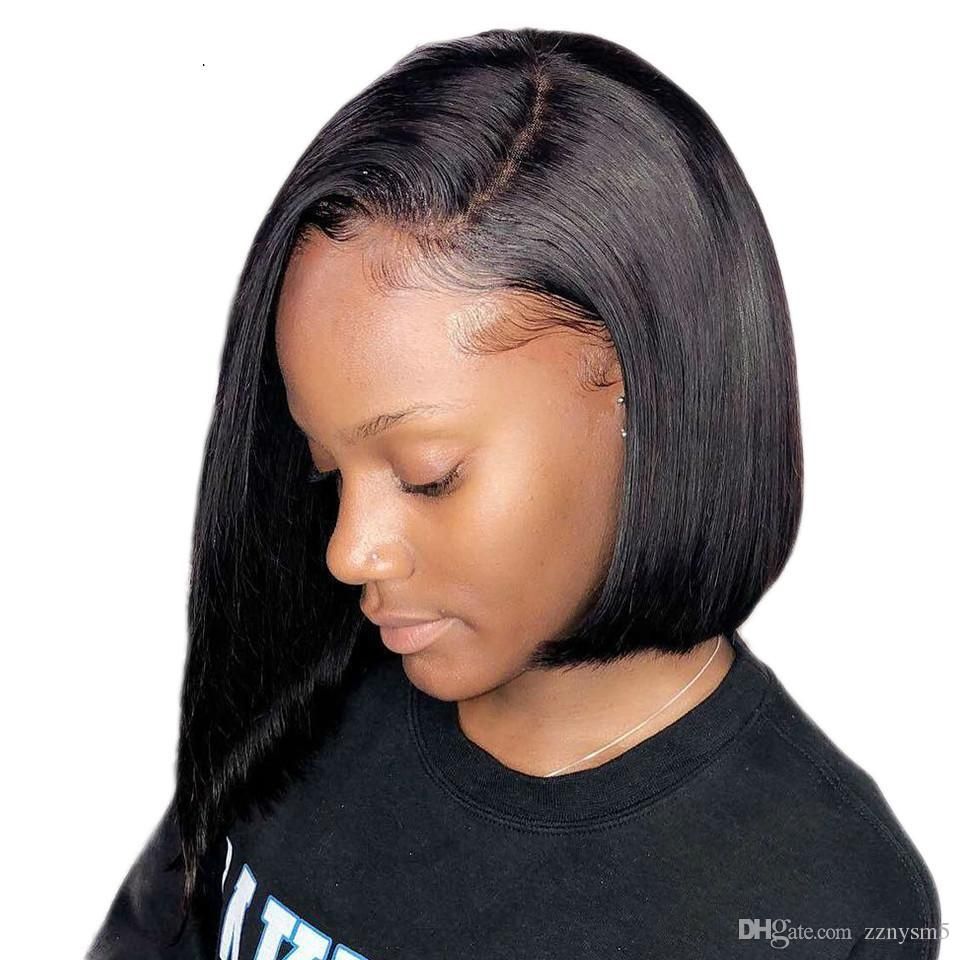 Short Lace Front Human Hair Wigs For Black Women Brazilian Remy