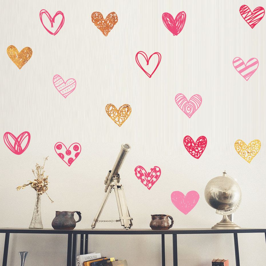Heart Wall Sticker For Kids Room Baby Girl Room Decorative