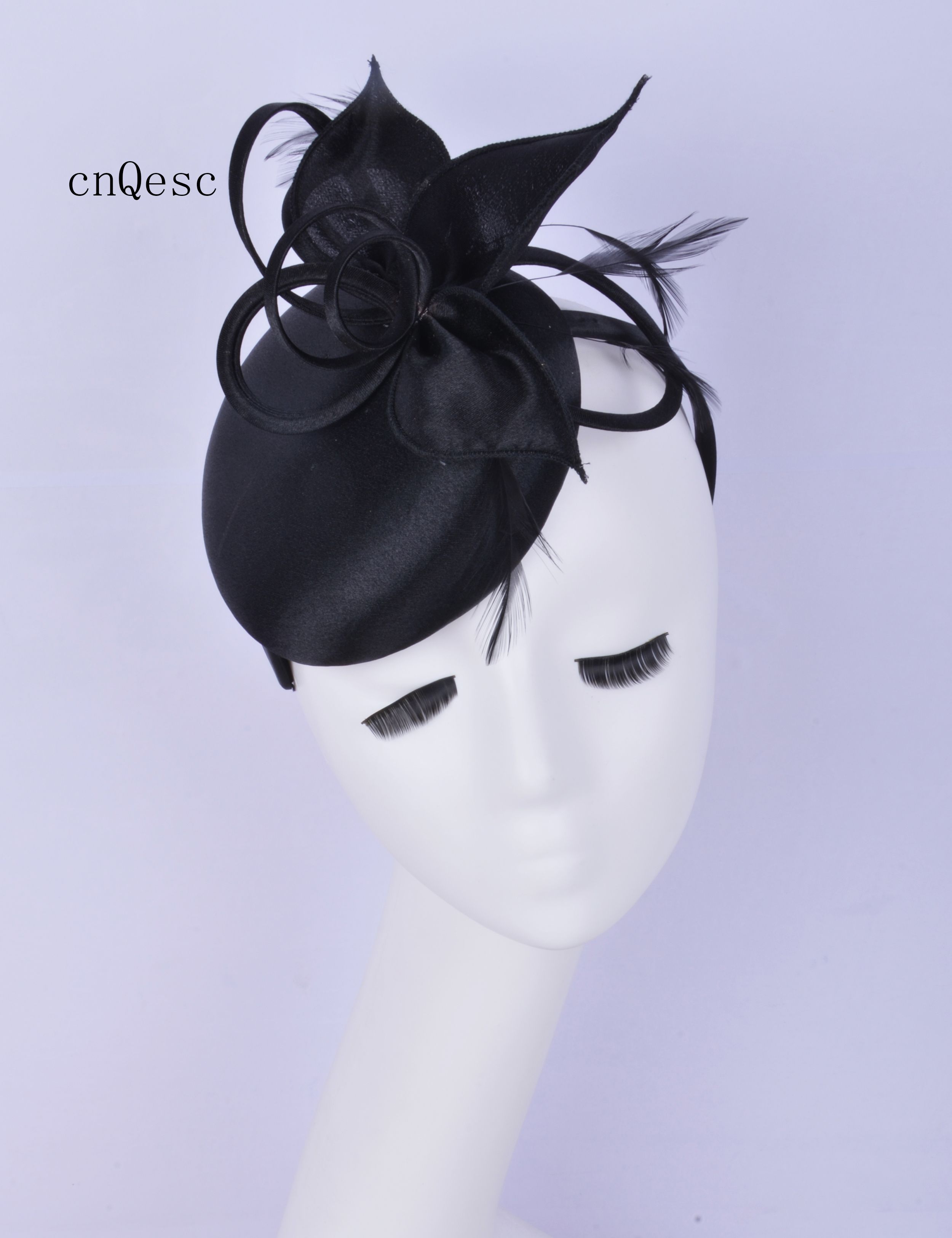 Acquistare 2019 Cappello Da Cerimonia Donna Nero Piccolo Cappello Da  Cerimonia In Raso Cappello Da Sposa La Doccia Da Sposa Madre Della Sposa  Con Piume. Economico | Consegna Veloce E Qualità | It.Dhgate
