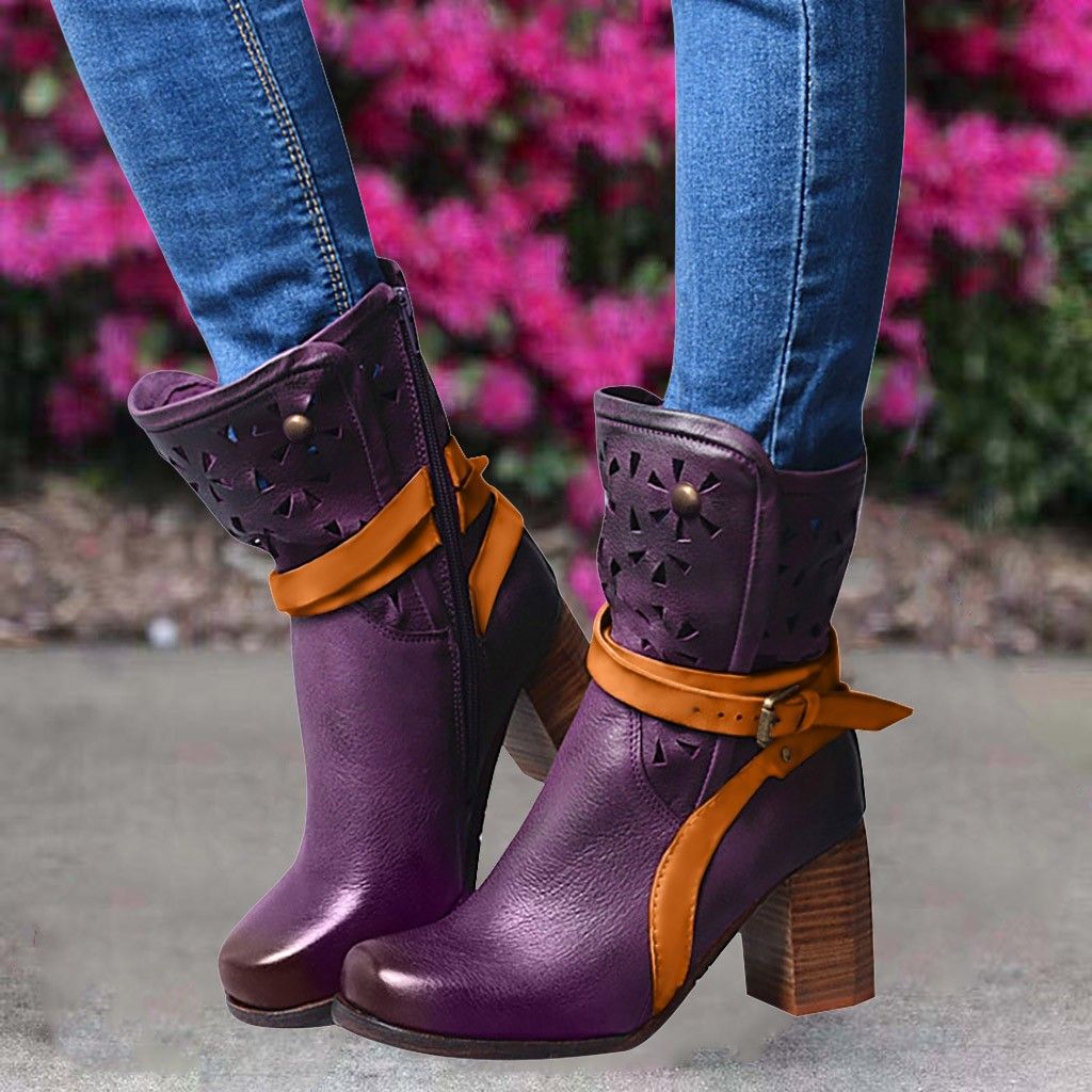 purple short boots