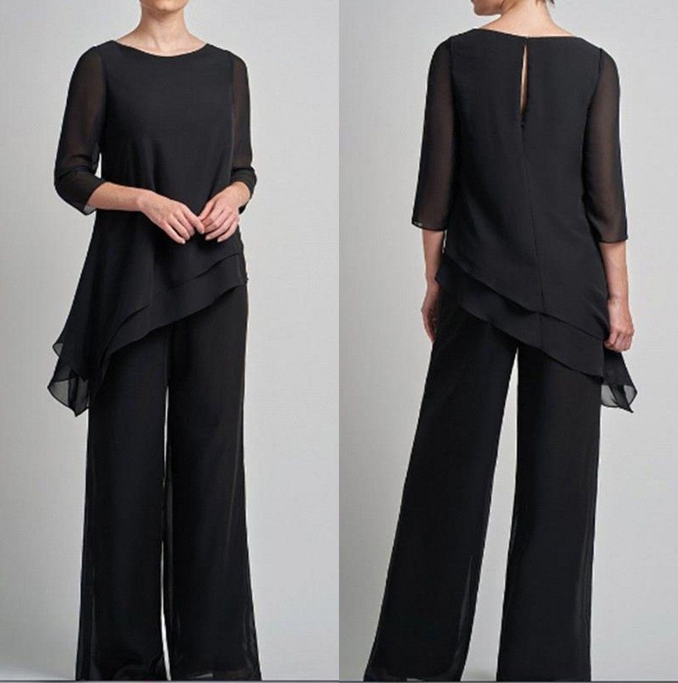 black dress pant suits for wedding