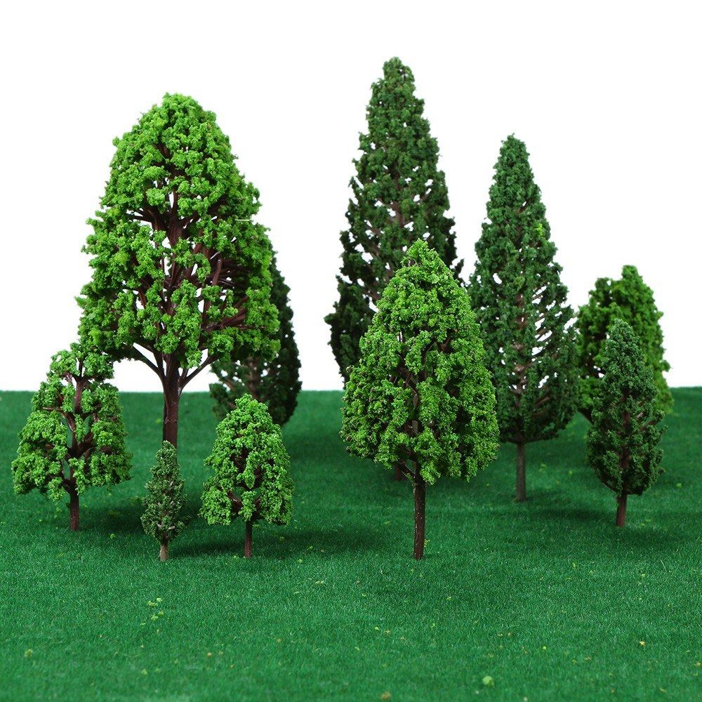 2021 Mini Architectural Plastic Green Trees Scale Models