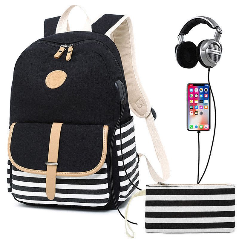 Fashion Women USB Charging Laptop Backpack for Teenage Girls School Travel Bag Fashion Women USB Charging Laptop Backpack for Teenage Girls School Travel Bag