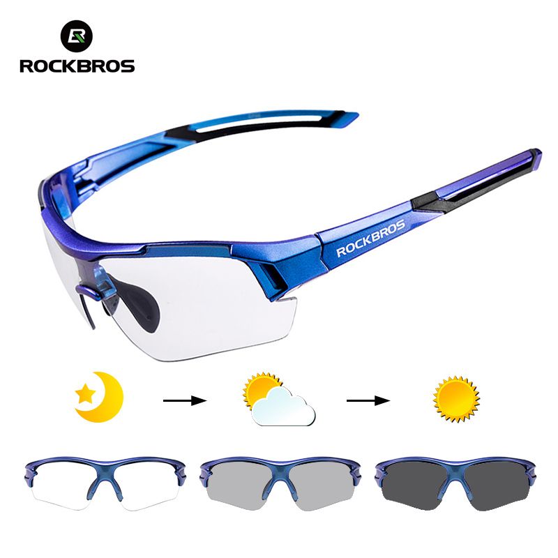 ROCKBROS Cycling Photochromic Clear Glasses Goggles Sunglasses with Myopia Frame
