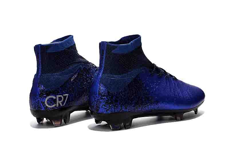 Venta caliente alta oro blanco diamante azul Zapatos CR7 Tacos de fútbol Mercurial Superfly FG