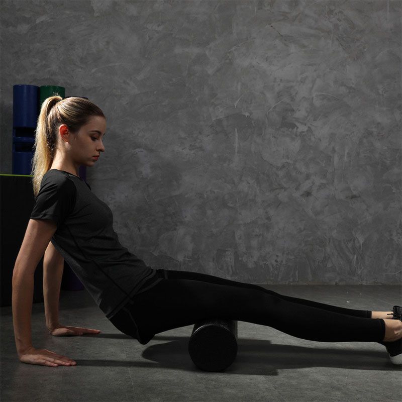 Yoga negro palillo de la espuma después de rodillo Fitness palo de masaje muscular entrenamiento Yoga Pilar 