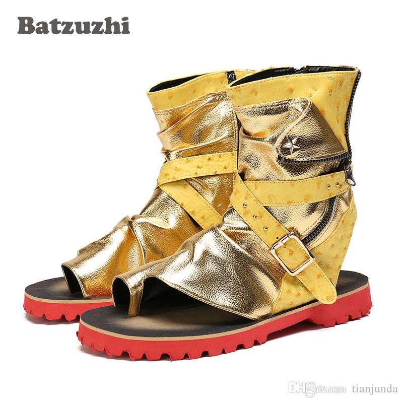 mens gold sandals