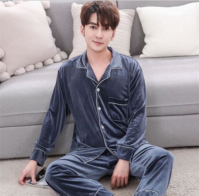 Compra Manga Larga Pijamas De Hombres Moda Suelta La Ropa Interior Para  Mujer Para Hombre Del Tamaño Extra Grande Sleepwears Trajes Pareja  Diseñador Solapa Del Cuello Del Botón Barato | Entrega Rápida