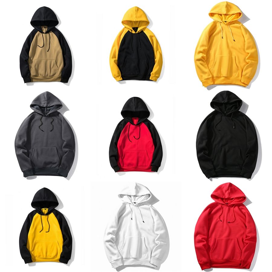 WNSY Men Stylish Hooded Fleece Warm Thickened Solid Color Sweatshirt