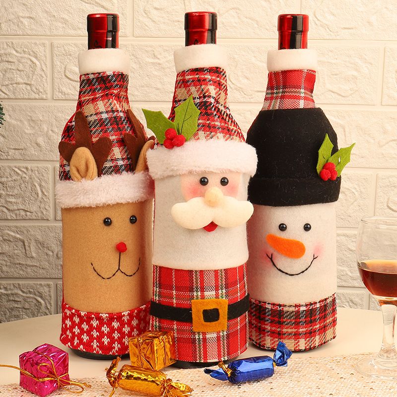 10pcs Christmas Wine Bottle Cover Gift Bag Dinner Bar Party Xmas Table Decor 10pcs Christmas Wine Bottle Cover Gift Bag Dinner Bar Party Xmas Table Decor