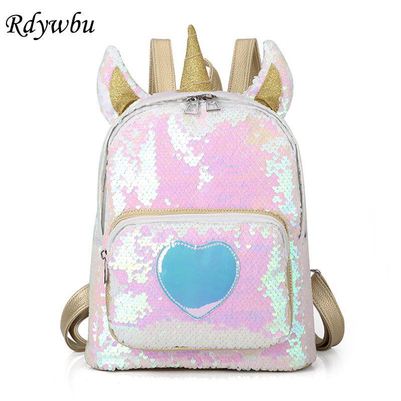 unicorn backpack glitter
