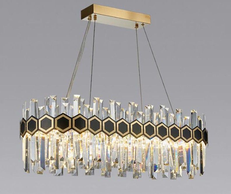 Modern Oval Crystal Chandelier Lighting For Living Room LED Restaurant