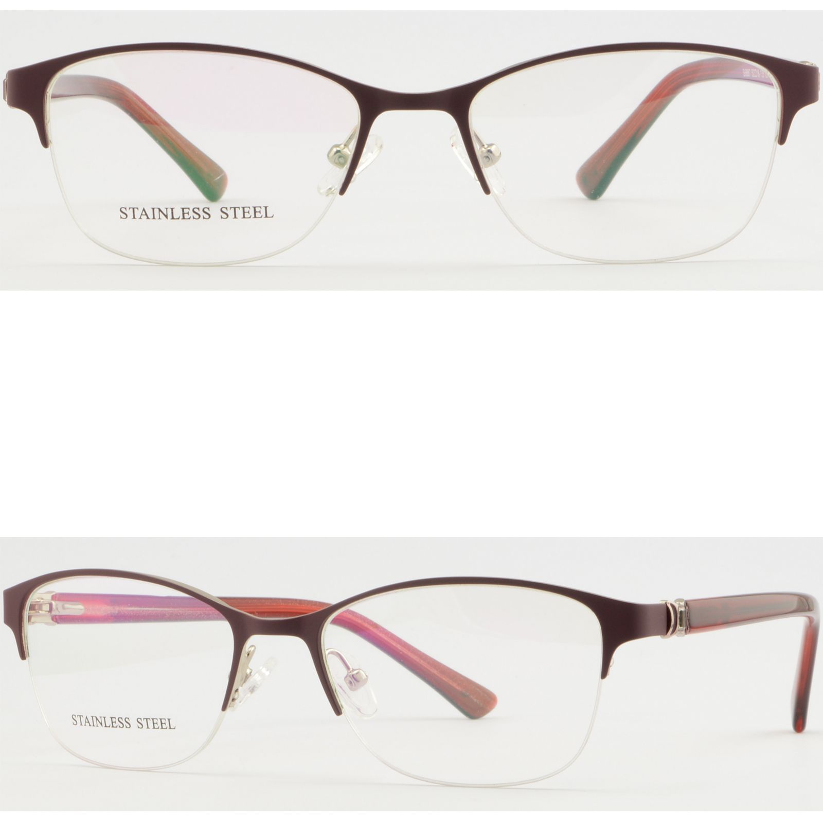 plastic half rim eyeglasses