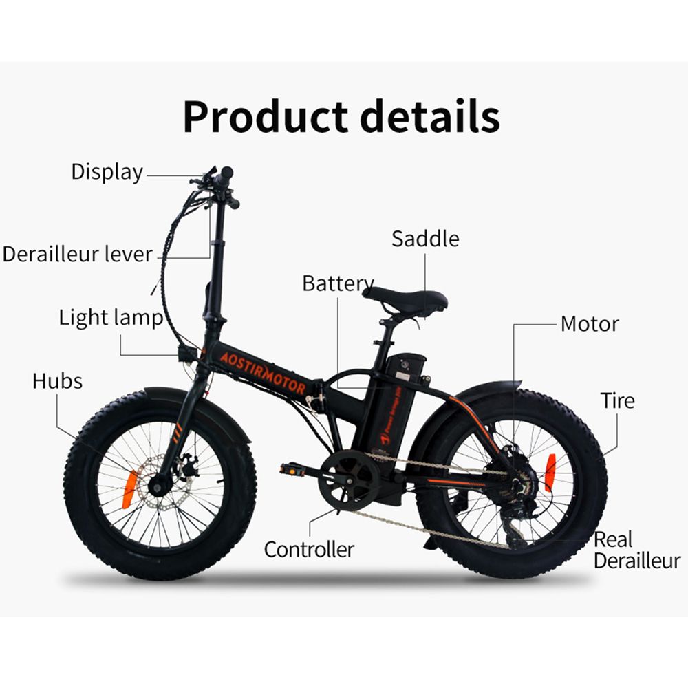 Electric bike 500W folding cruiser bike Booster bicycle folding Li-Ion Battery