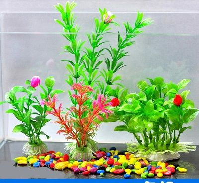 2019 Colorful Aquarium Decorations Plastic Artificial Plants Fish
