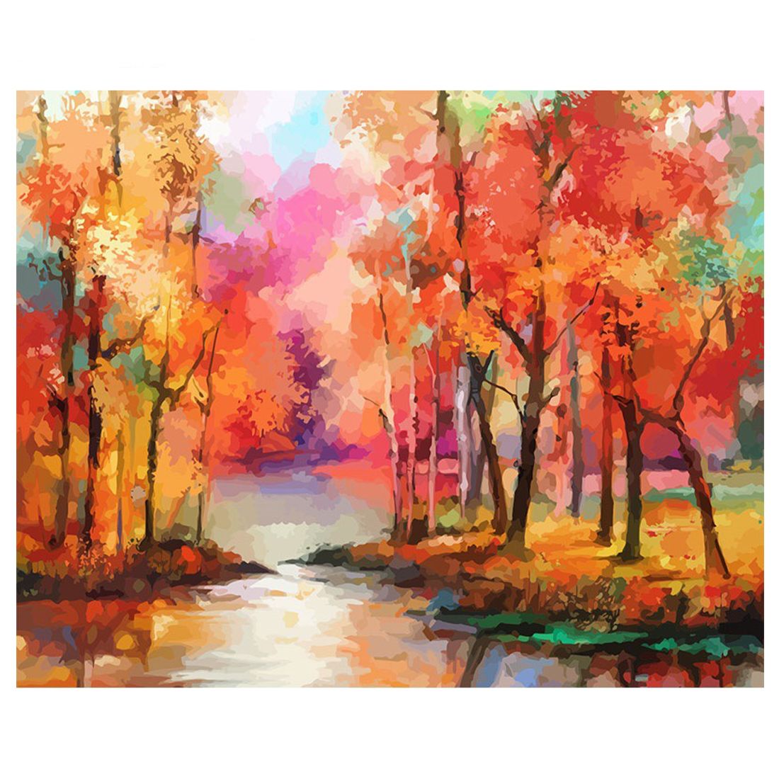 Satin Al Acemi Sonbahar Orman Manzara Ev Dekorasyon Icin Cerceve