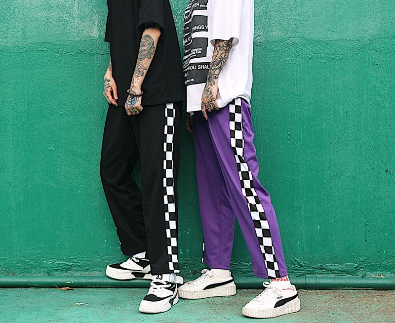 Acquista Pantaloni Della Tuta Firmati Da Donna E Da Uomo Pantaloni Street  Hanoi Scacchiera Retrò Bianco E Nero Grata Cuciture Cilindro Dritto Sport  Elastici A 17,34 € Dal Ymj3522300 | It.DHgate.Com