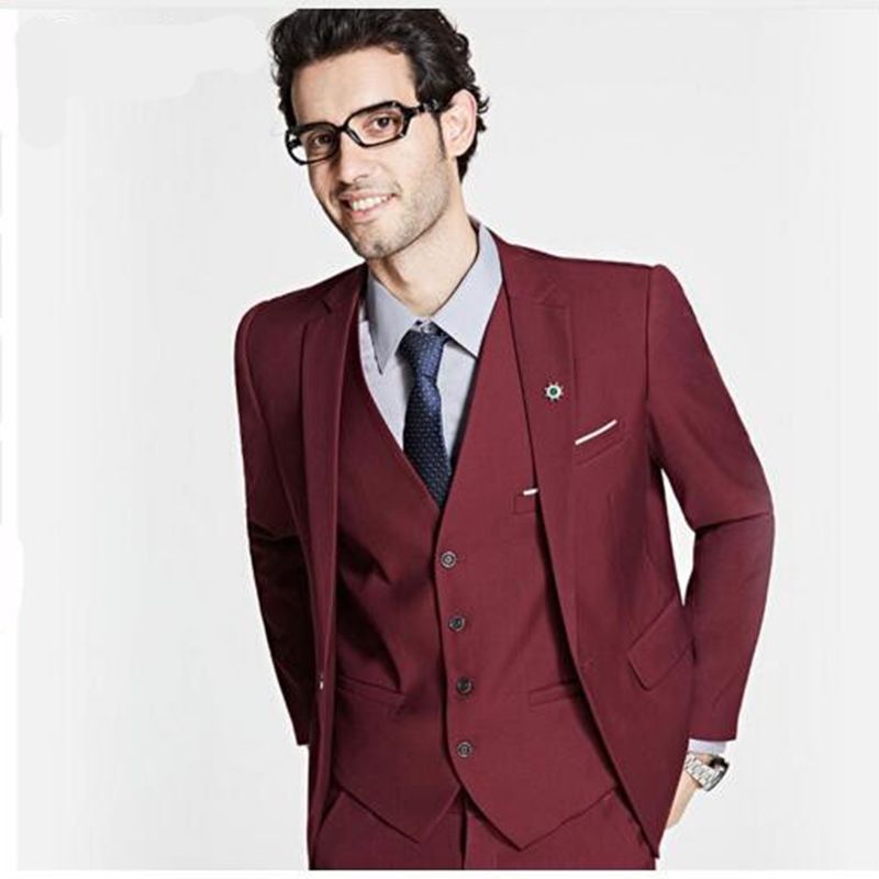 plus size burgundy suit