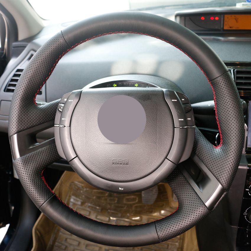 Black Synthetic Leather Car Steering Wheel Cover For Citroen C4 Picasso