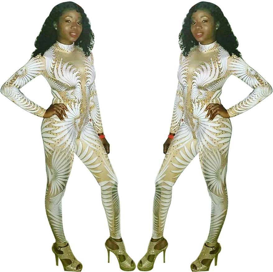 Acquistare Tuta Da Donna Estiva Sexy A Maniche Lunghe Da Donna Slim Fit In  Jumpsuit Con Stampa A Maniche Lunghe Economico | Consegna Veloce E Qualità  | It.Dhgate