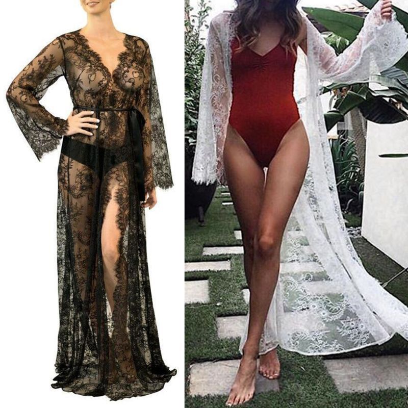 floor length sheer cardigan