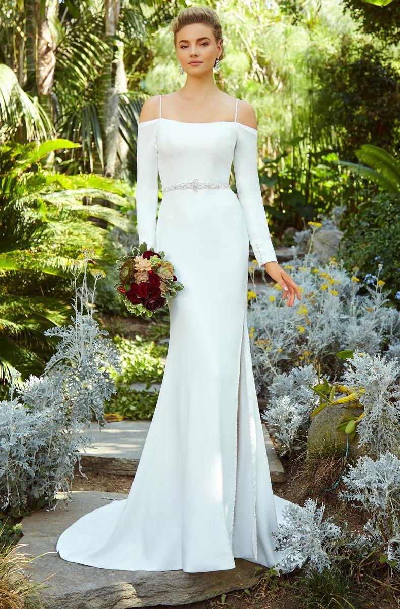 Lace Vestido de Novia Wedding Dress Off-Shoulder Mermaid Bridal Gown with Sleeve