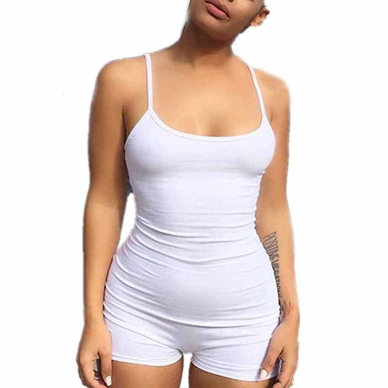 white bodycon romper