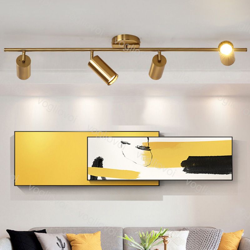 2020 Track Lights GU10 Nordic Gold Wall Mounted Gold Metal Ceiling
