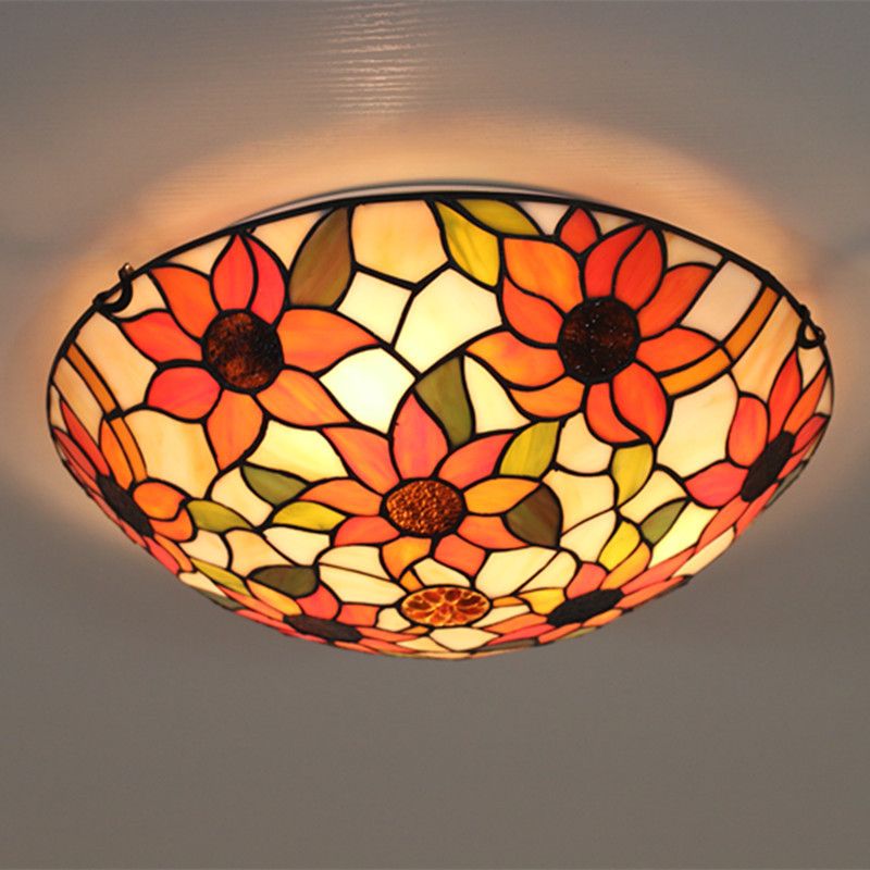 2019 European Pastoral Sunflower Ceiling Light For Bedroom Living Room Dinning Room Lamp Study Balcony Corridor Retro Led Sunflower Ceiling Light From