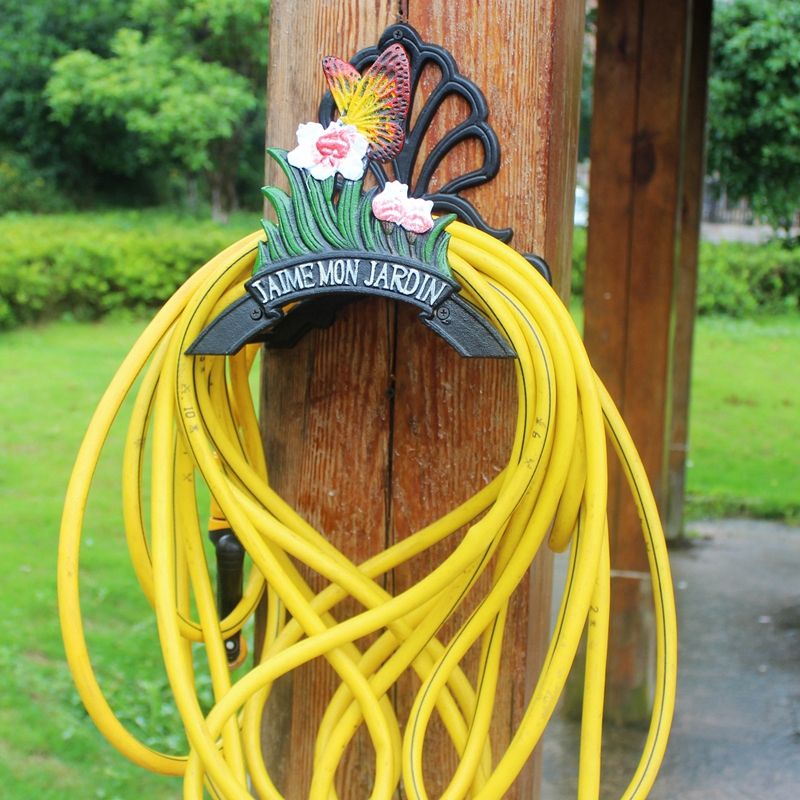 2020 Cast Iron Garden Hose Holder Butterfly Wall Hose Hanger Hose