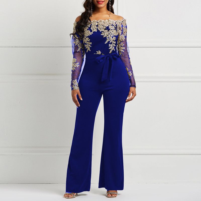 blue chiffon jumpsuit