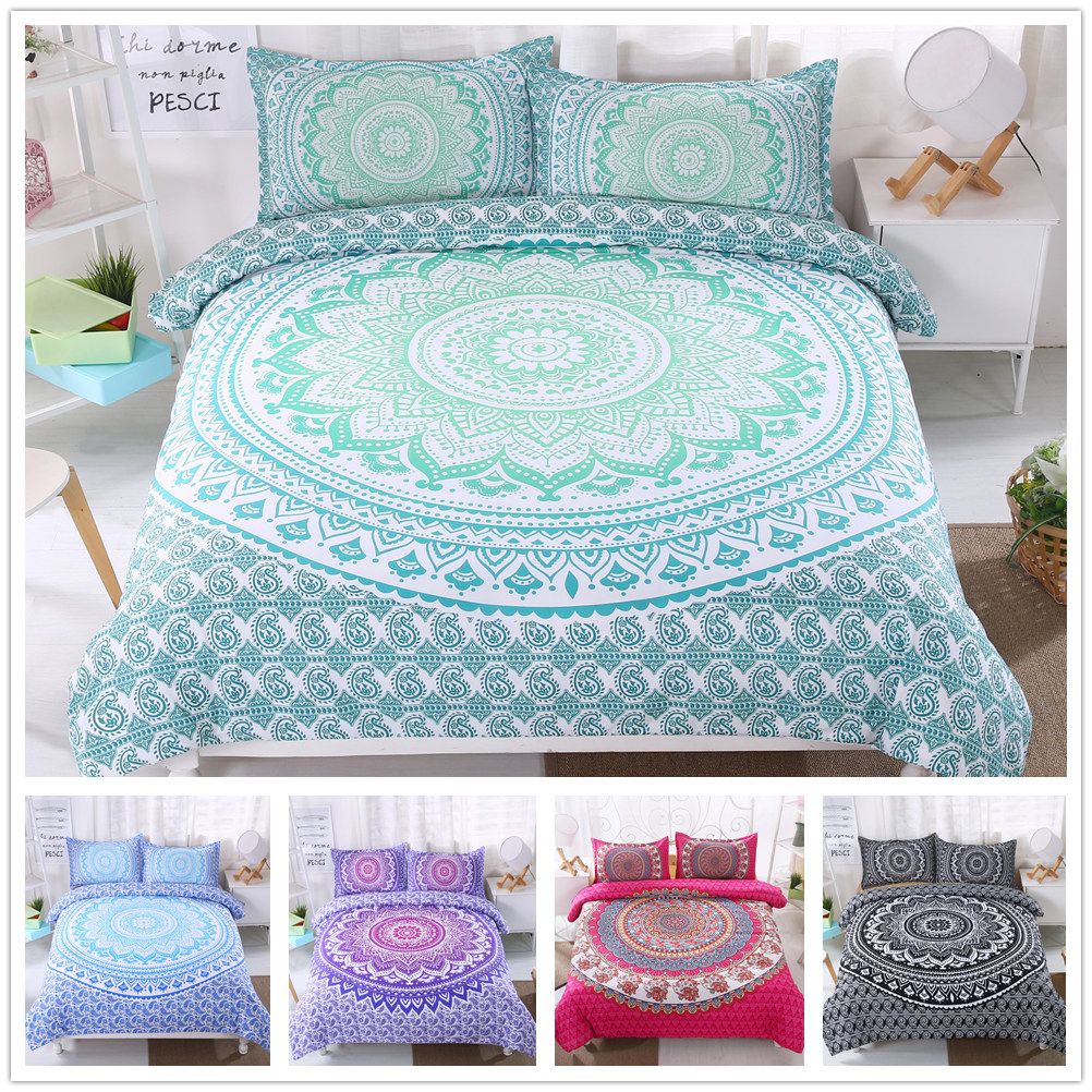 Home Textile Popular Bedding Set 2 Bohemia Style Comforter Cover Set Single Double King Size Red Blue Black Duvet Cover Set Linen Duvet Covers Brown Duvet Cover From Meetbedding 38 Dhgate Com